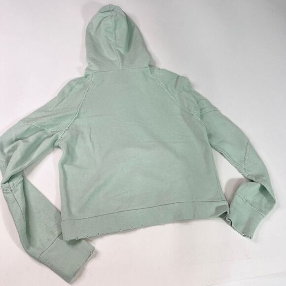 LoveShackFancy Sweatshirt Womens Small Light Green Long Sleeve Pullover Hooded - Picture 10 of 12